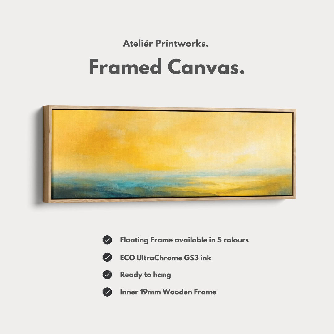 Abstract Yellow Long Narrow Horizontal Wall Art Canvas - Atelier Printworks