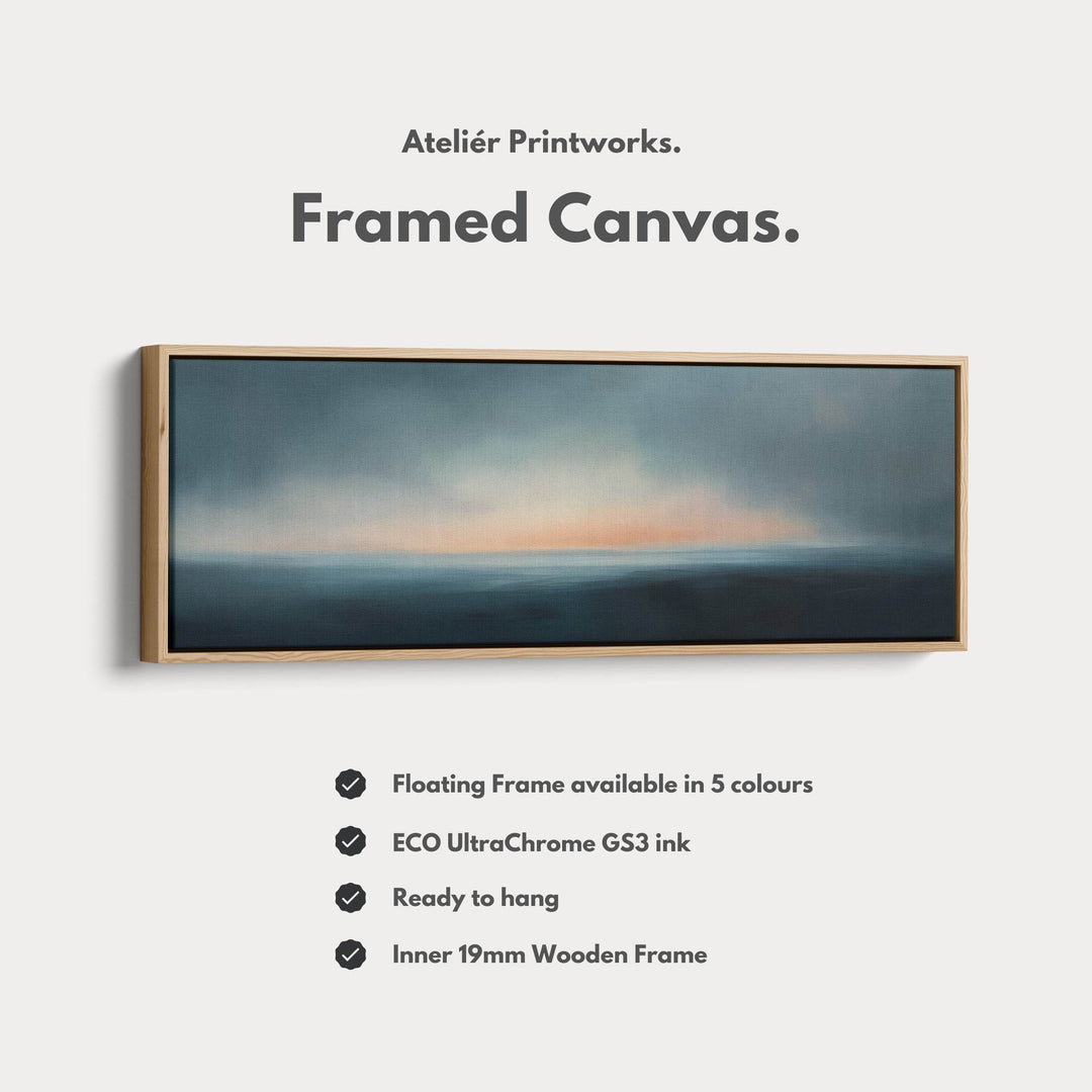 Above Bed Abstract Sunset Long Narrow Panoramic Canvas Wall Decor - Atelier Printworks