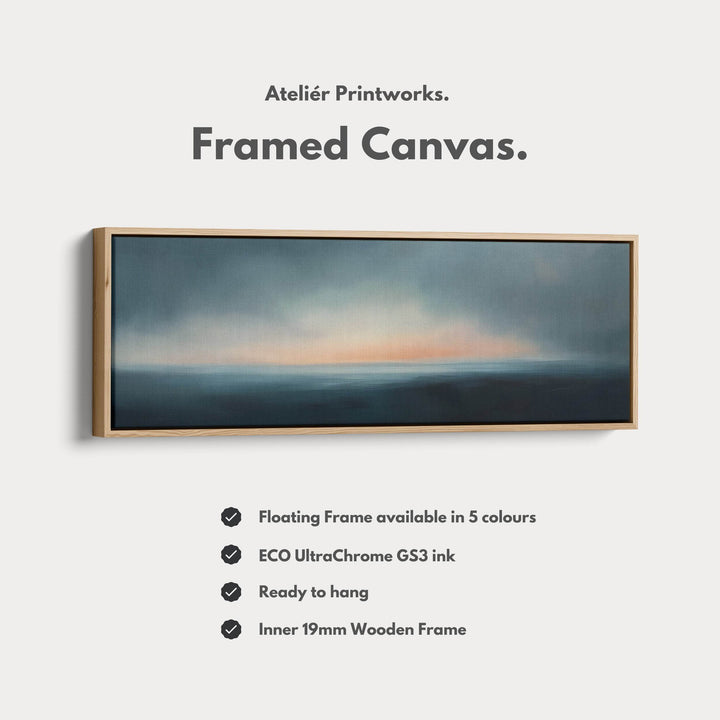 Above Bed Abstract Sunset Long Narrow Panoramic Canvas Wall Decor - Atelier Printworks