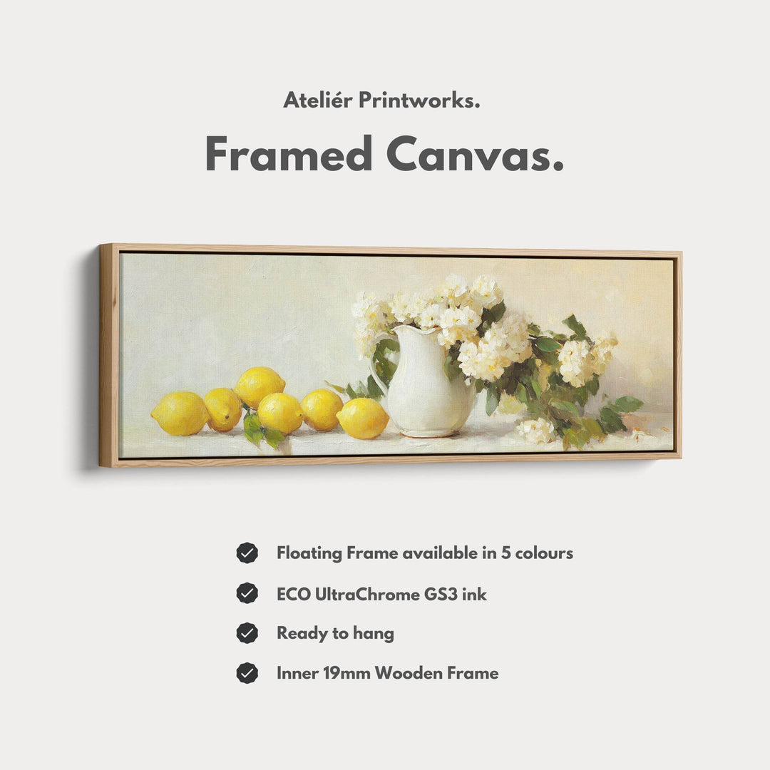 Kitchen Lemon Wall Decor Long Panoramic Canvas Wall Art - Atelier Printworks