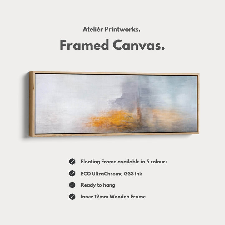 Abstract Gray & Red Panoramic Large Framed Wall Decor - Atelier Printworks
