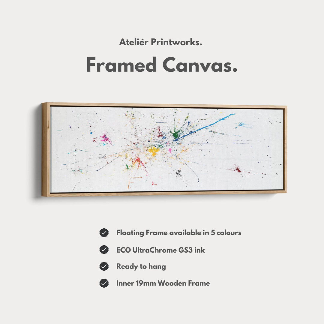 Abstract Splatter Above Bed Framed Canvas Wall Art - Atelier Printworks