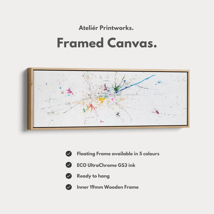 Abstract Splatter Above Bed Framed Canvas Wall Art - Atelier Printworks