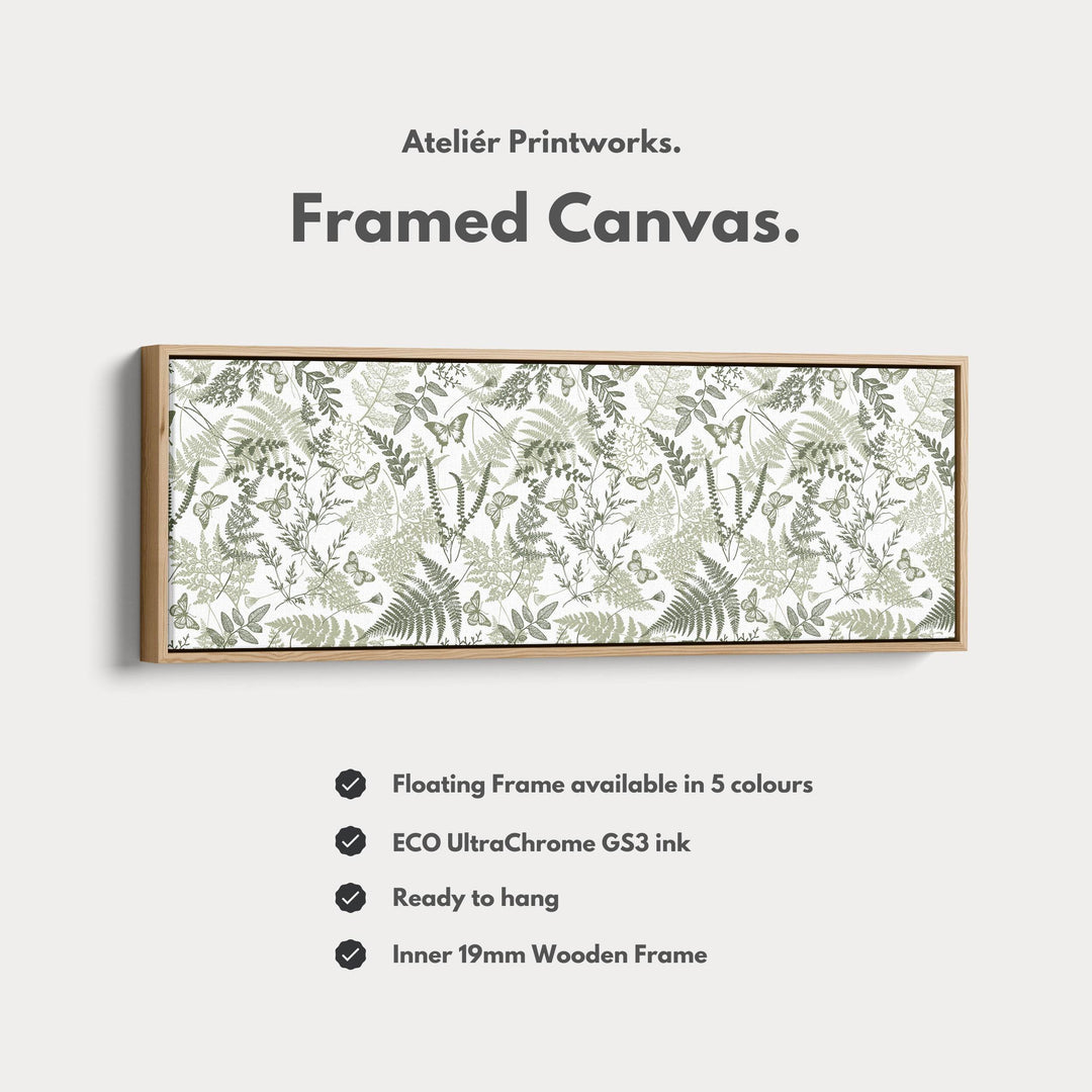 Cottagecore Sage Green Botanical Long Horizontal Wall Art - Atelier Printworks