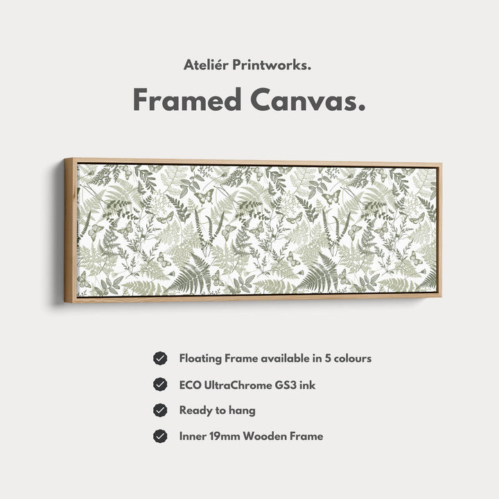 Cottagecore Sage Green Botanical Long Horizontal Wall Art - Atelier Printworks
