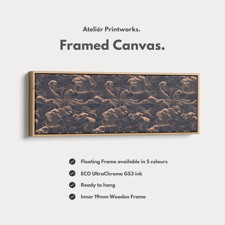 Japanese Waves Long Horizontal Wall Art - Atelier Printworks