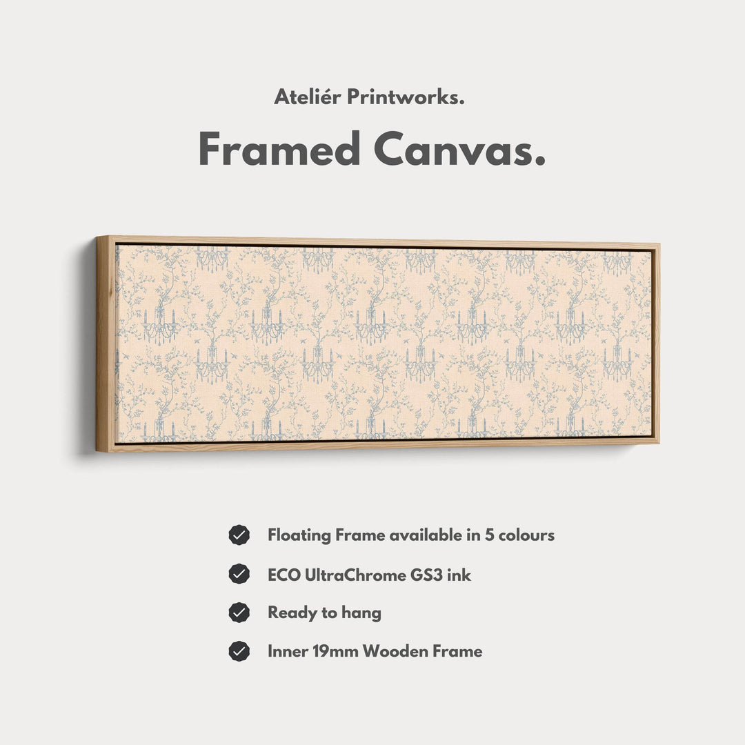 Vintage French Blue & Beige Long Narrow Wall Art - Atelier Printworks