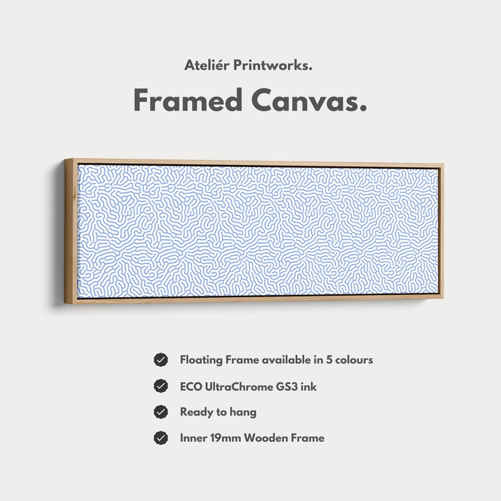 Blue & White Coral Pattern Panoramic Wall Decor - Atelier Printworks