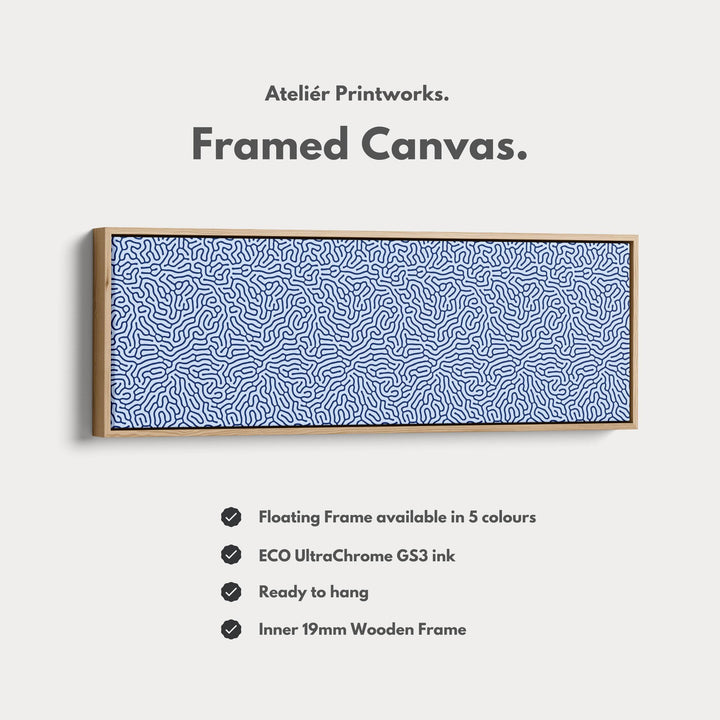 Blue Coral Pattern Panoramic Long Wall Decor - Atelier Printworks