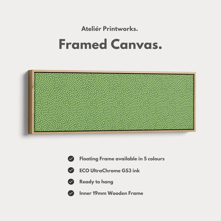 Green Organic Pattern Panoramic Long Wall Decor - Atelier Printworks