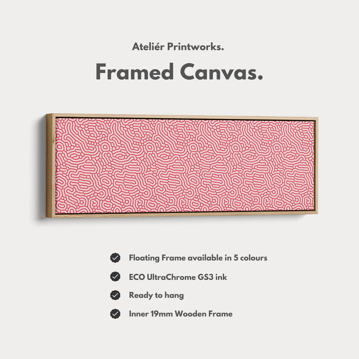 Red & Pink Organic Pattern Panoramic Long Wall Decor - Atelier Printworks