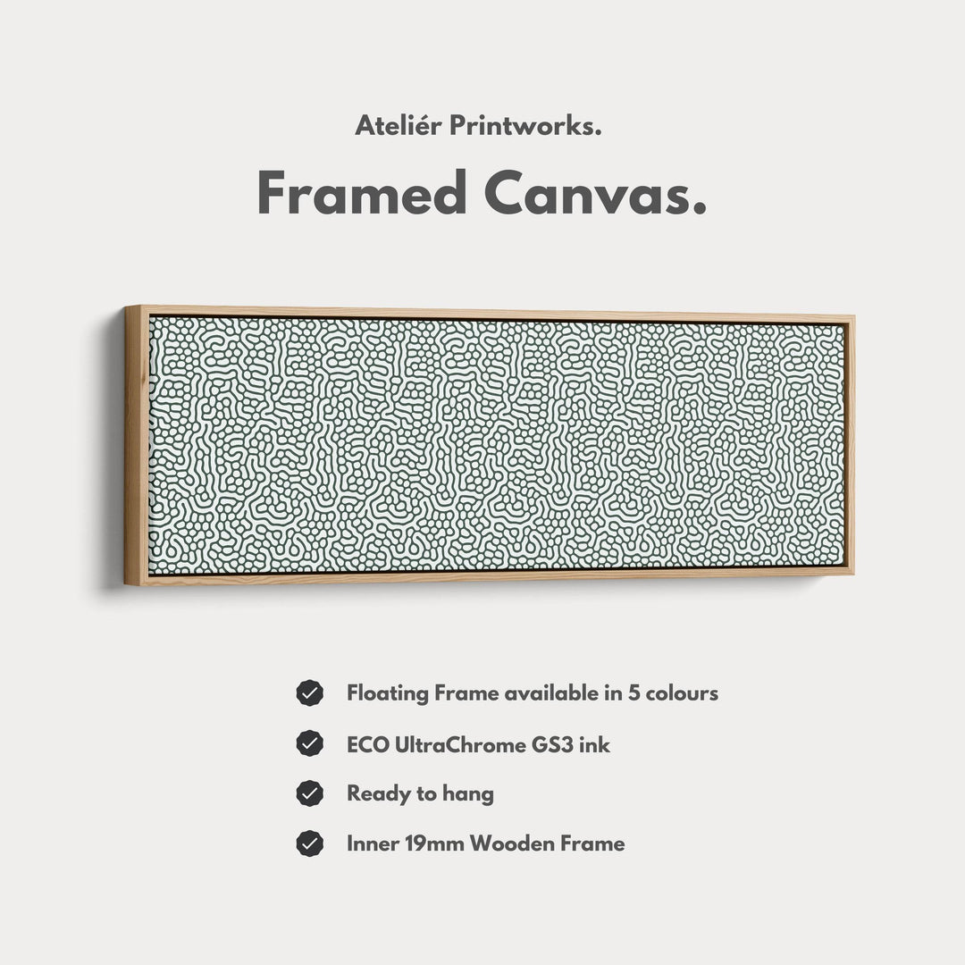 Green & White Organic Pattern Horizontal Long Wall Decor - Atelier Printworks
