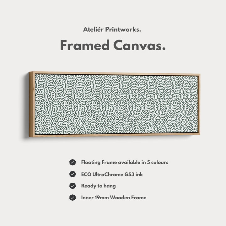Green & White Organic Pattern Horizontal Long Wall Decor - Atelier Printworks
