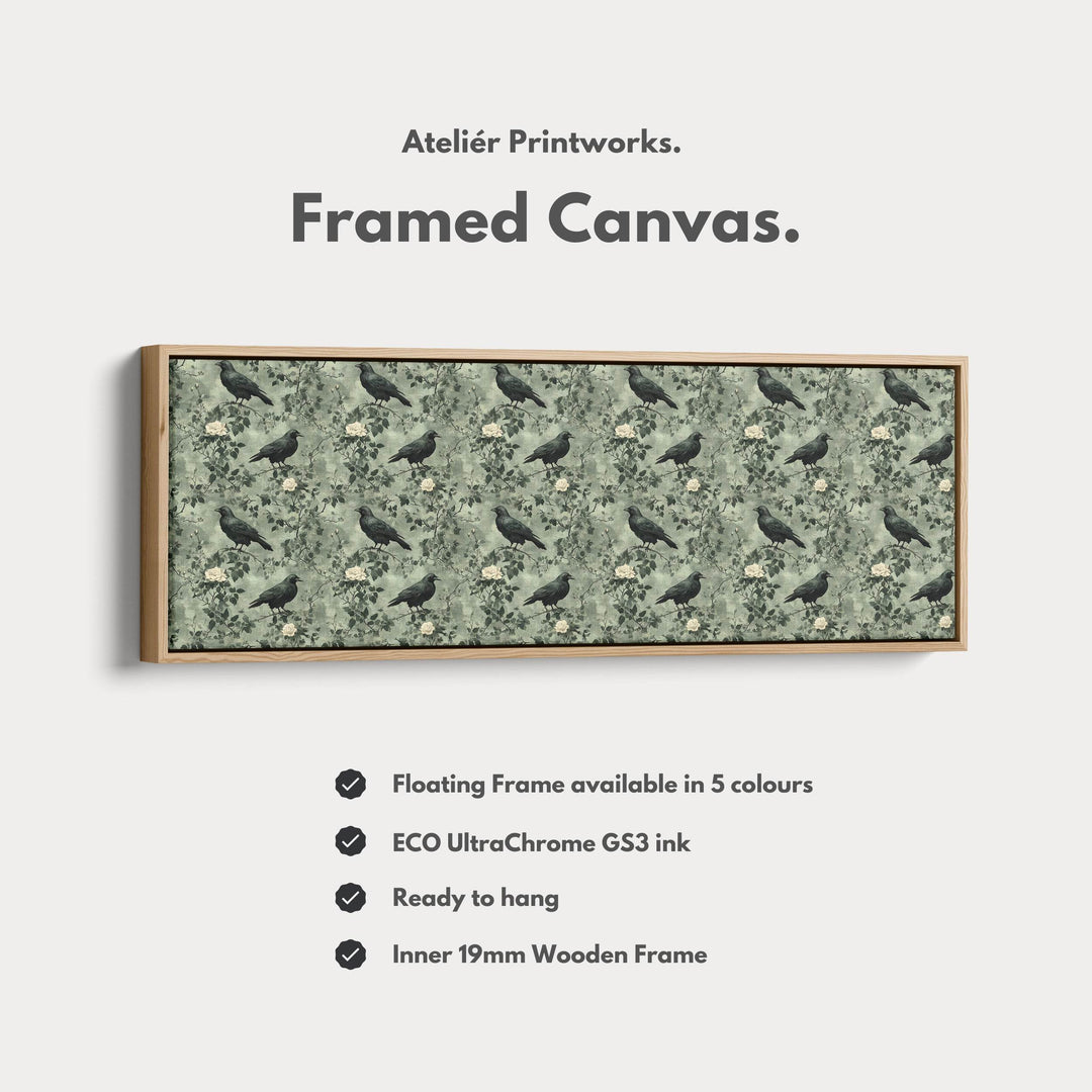 Long Narrow Wall Art Vintage Crow - Atelier Printworks