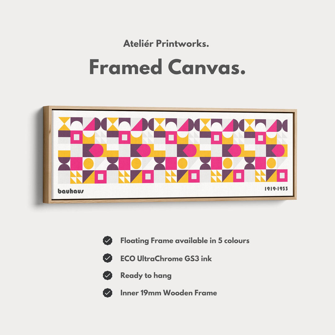 Panoramic Wall Art Canvas Bauhaus Large Framed - Atelier Printworks