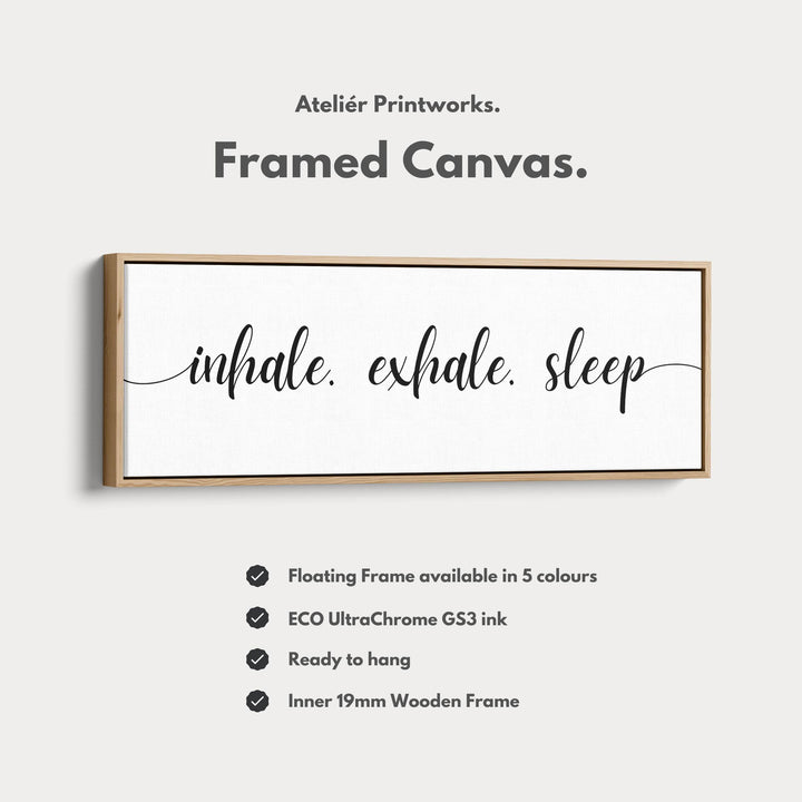 Large Above Bed Wall Decor Panoramic Art 'Inhale Exhale Sleep' - Atelier Printworks