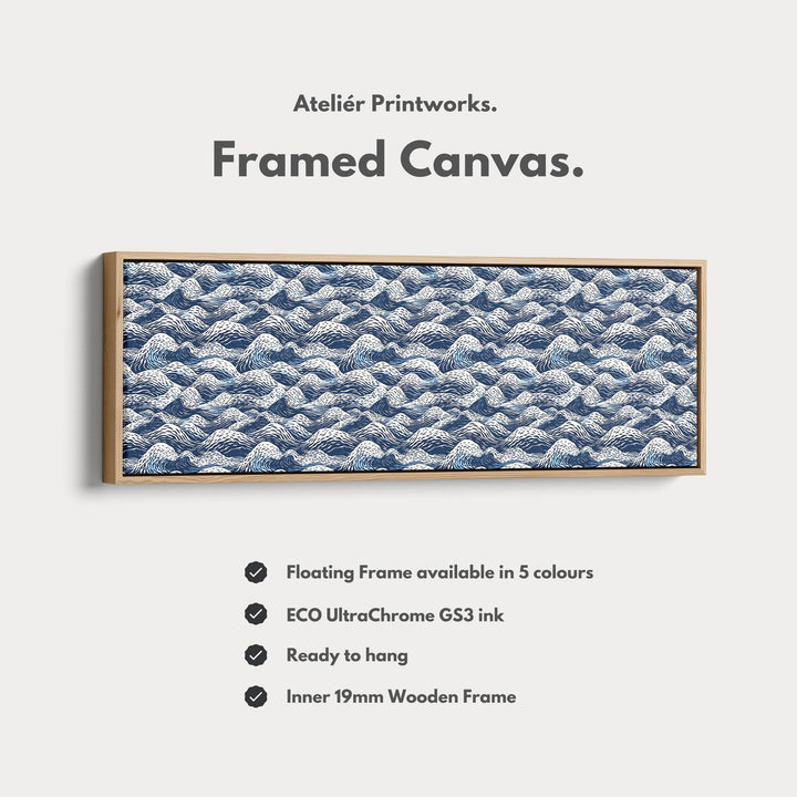 Japandi Style Wave Long Narrow Horizontal Wall Decor - Atelier Printworks