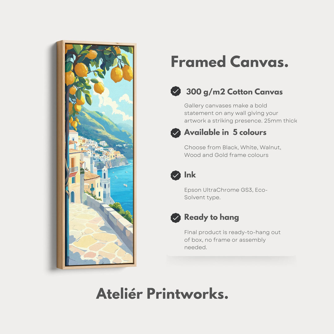 Amalfi Coast Tall Narrow Vertical Wall Art - Atelier Printworks