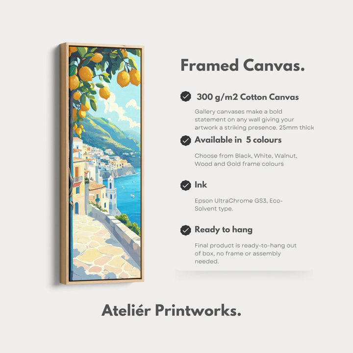Amalfi Coast Tall Narrow Vertical Wall Art - Atelier Printworks