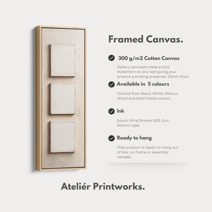 Minimalist Beige Vertical Framed Wall Decor - Atelier Printworks