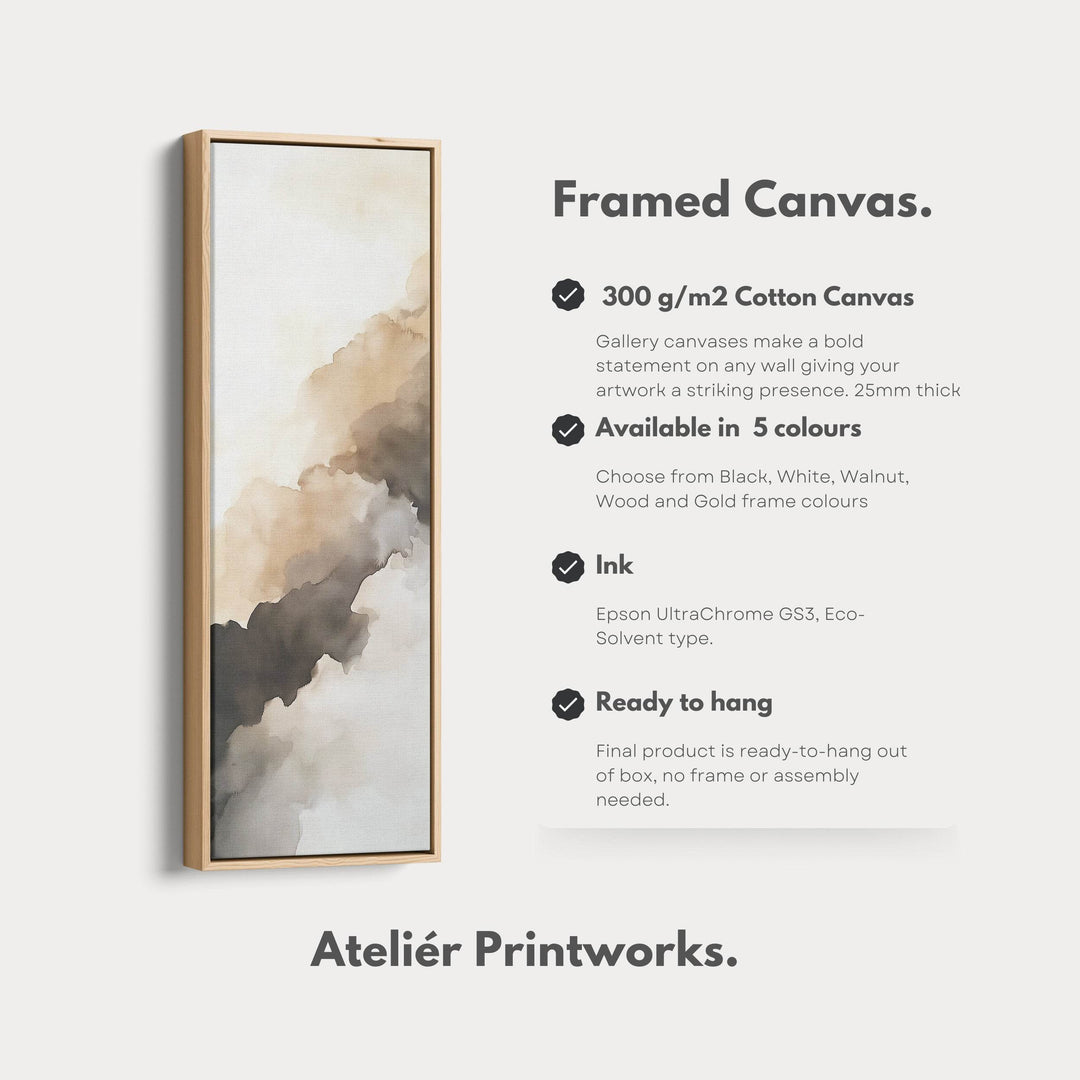 Abstract Brown Cloud Vertical Long Wall Decor - Atelier Printworks