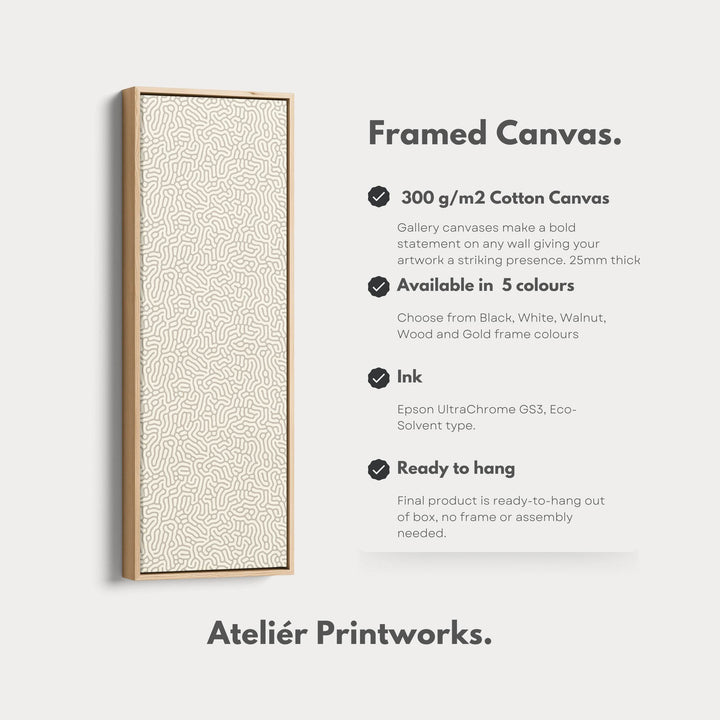 Minimalist Beige Abstract Pattern Vertical Wall Decor - Atelier Printworks