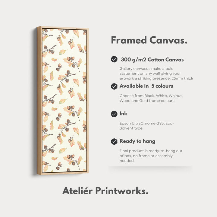 Acorn Illustration Long Vertical Framed Wall Decor - Atelier Printworks