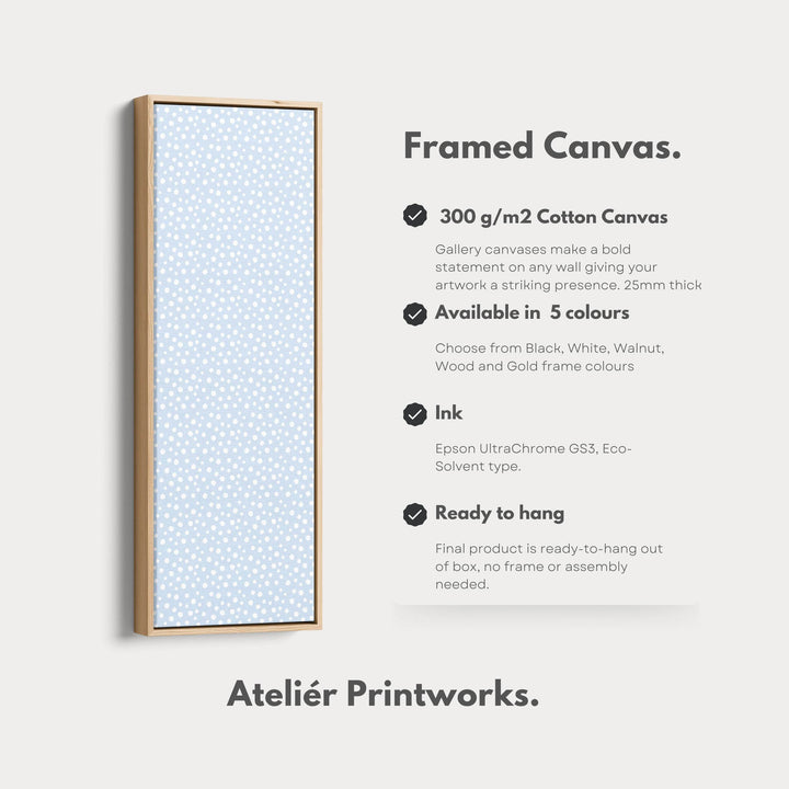 Vertical Long Wall Art Blue Polka Dot Wall Art - Atelier Printworks