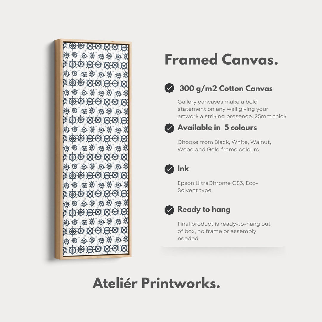 Vertical Long Wall Art Ships Wheel Wall Art - Atelier Printworks