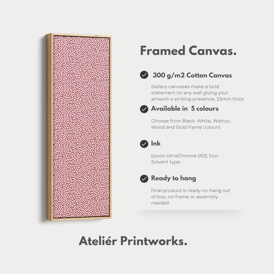 Vertical Long Wall Art Red & White Pattern - Atelier Printworks