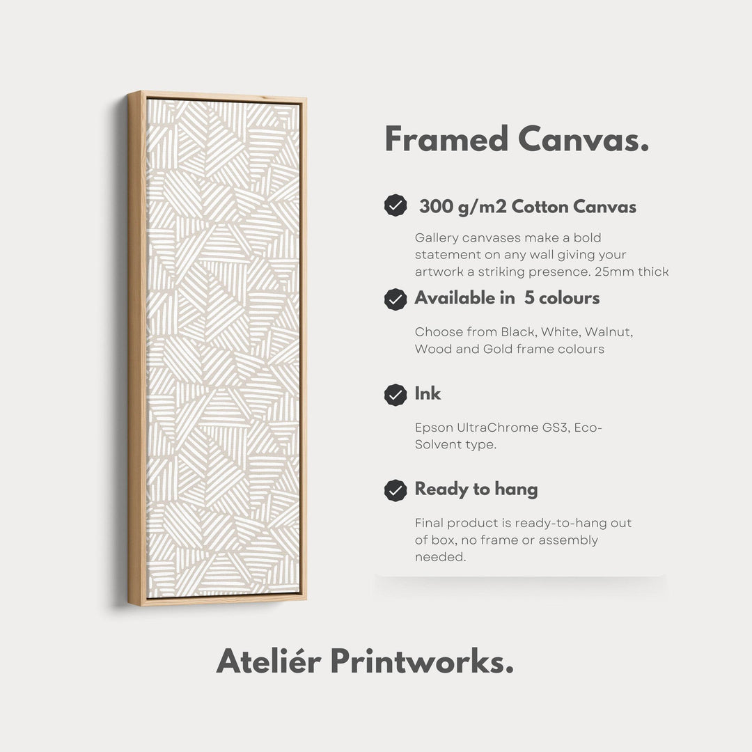 Minimalist Beige Geometric Long Vertical Wall Decor - Atelier Printworks
