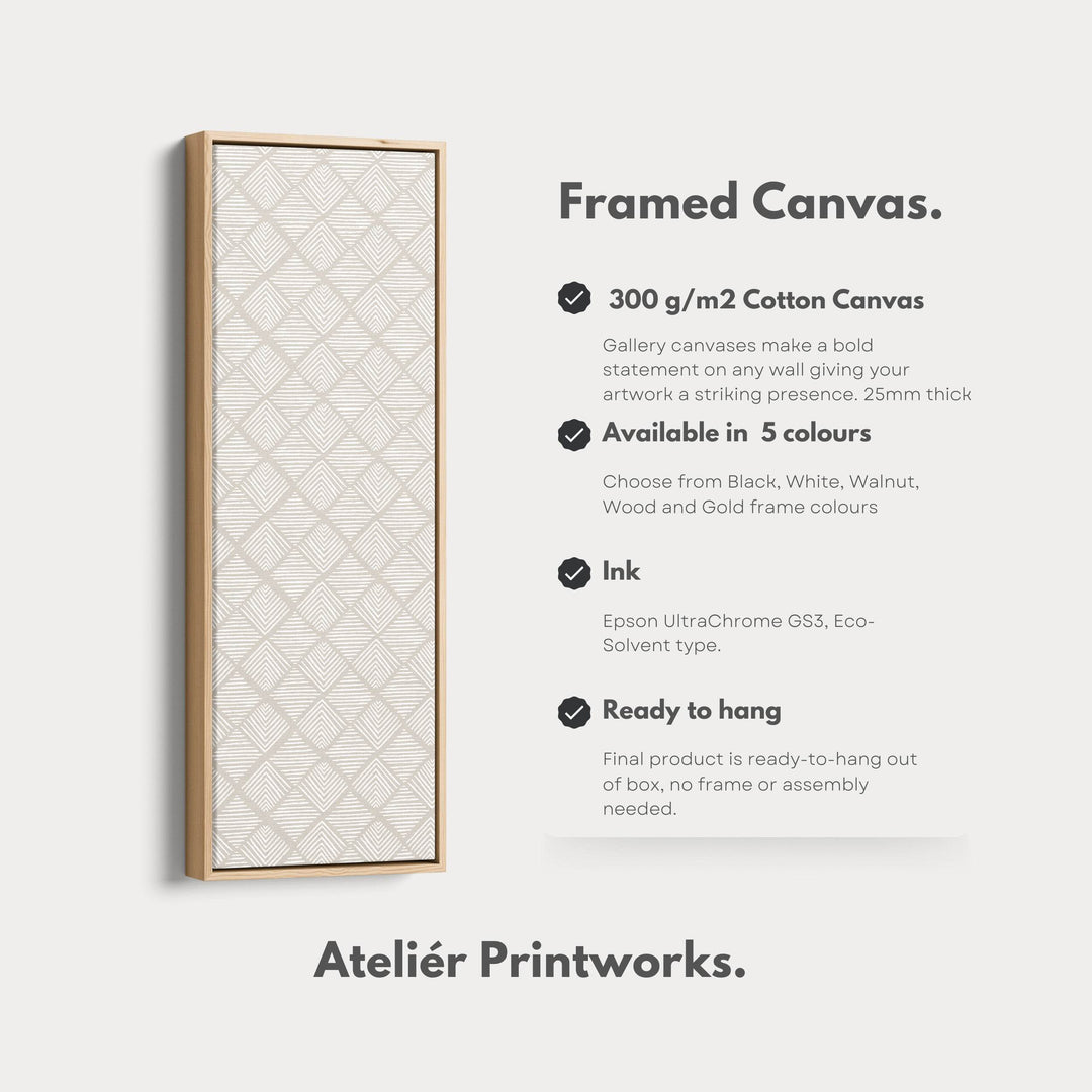 Vertical Wall Art Beige Geometric Pattern - Atelier Printworks