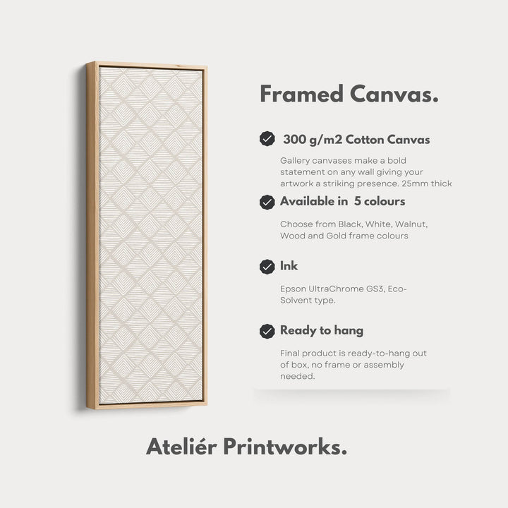 Vertical Wall Art Beige Geometric Pattern - Atelier Printworks
