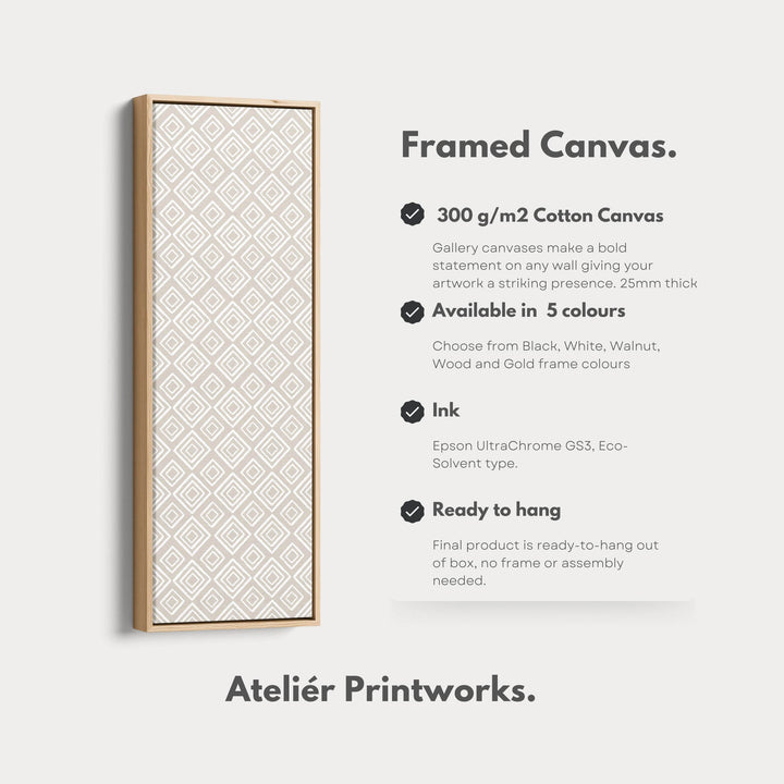 Vertical Bedroom Wall Decor Beige Geometric Pattern - Atelier Printworks