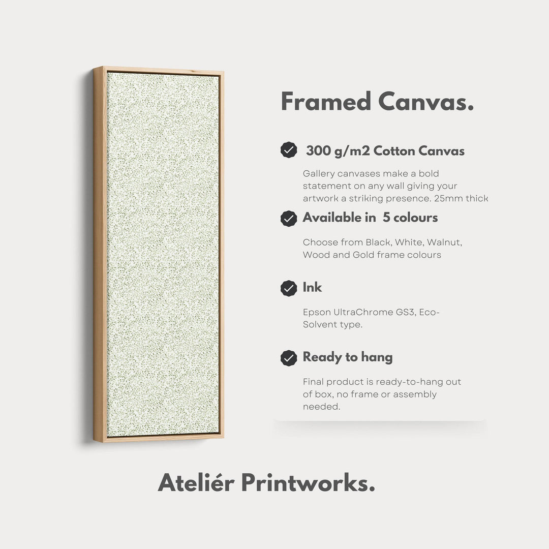 White & Green Large Botanical Bedroom Long Wall Decor - Atelier Printworks