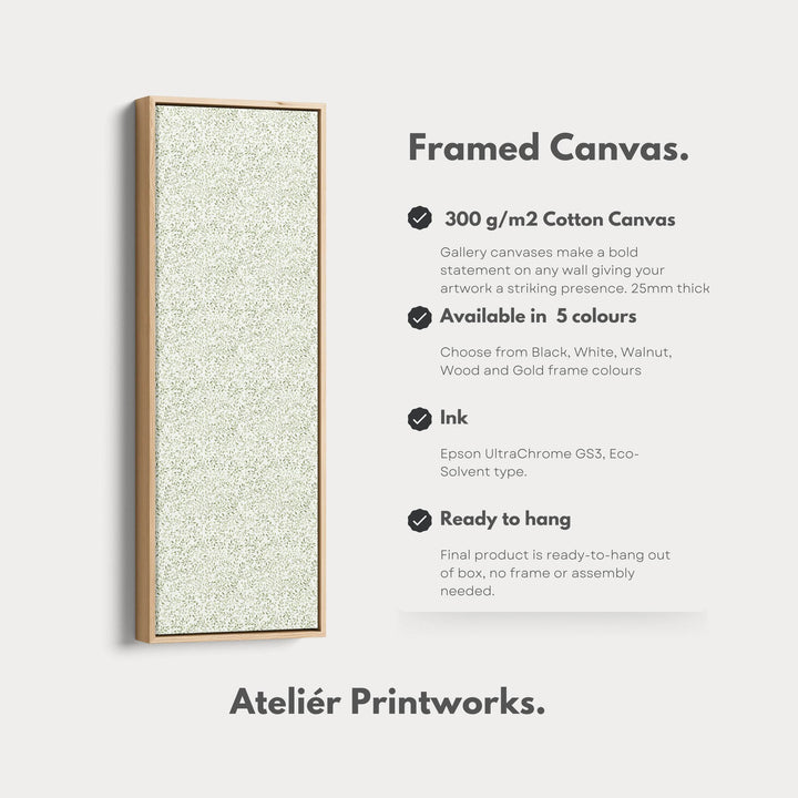 White & Green Large Botanical Bedroom Long Wall Decor - Atelier Printworks