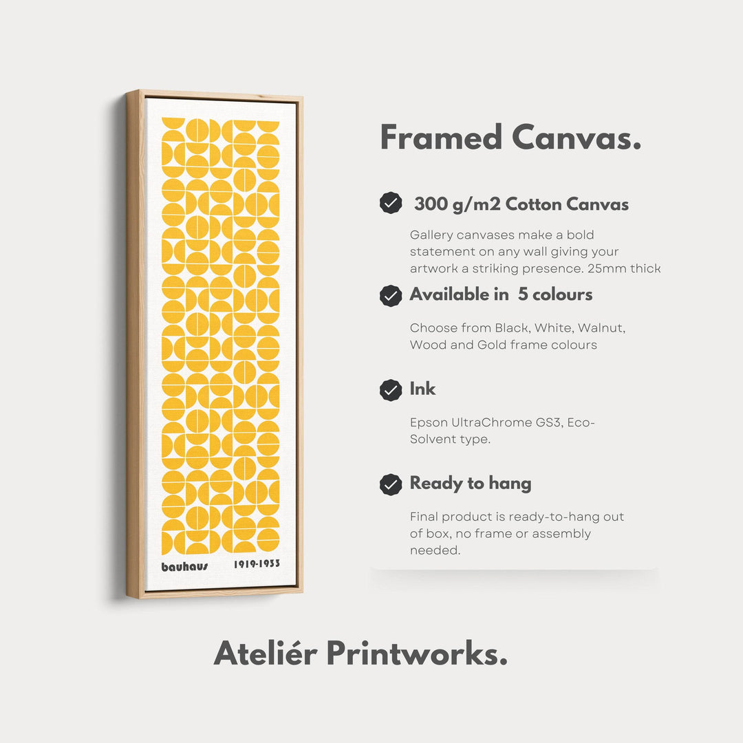 Yellow Bauhaus Vertical Retro Wall Decor - Atelier Printworks