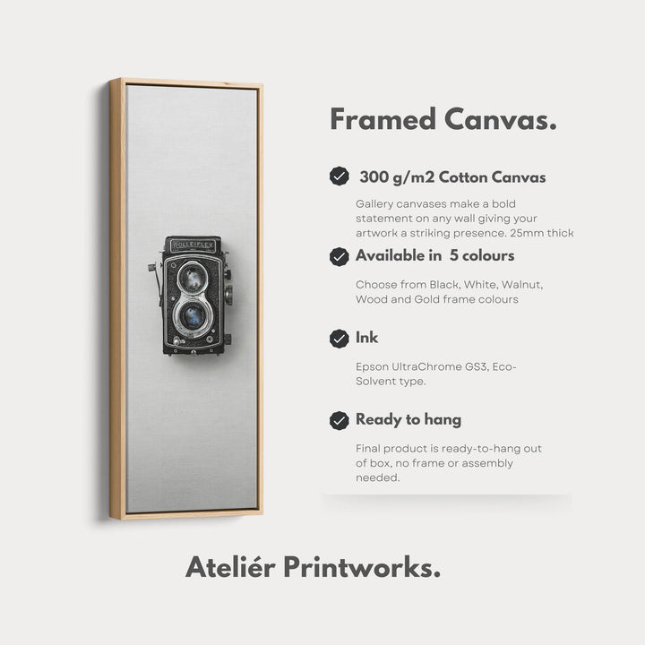 Minimalist Photography Rollieflex Framed Vertical Wall Art - Atelier Printworks
