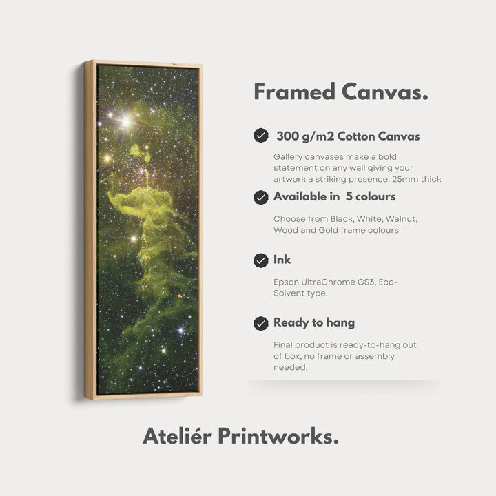 Large Framed Canvas Vertical Wall Art Nebula Hubble - Atelier Printworks