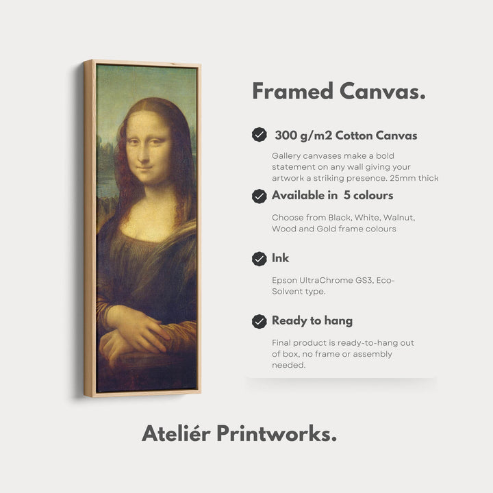 Long Vertical Wall Art Leonardo Di Vinci Mona Lisa - Atelier Printworks