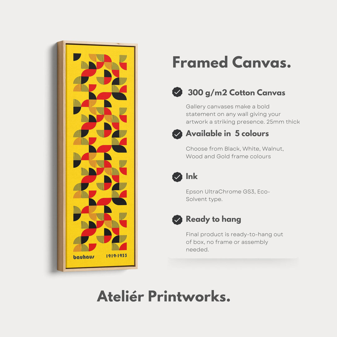 Long Vertical Mid Century Bauhaus Wall Art - Atelier Printworks