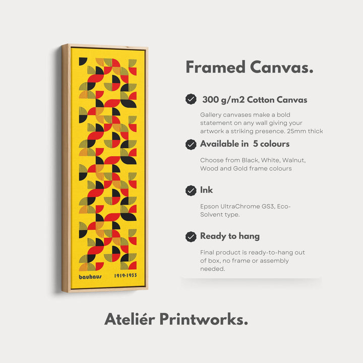 Long Vertical Mid Century Bauhaus Wall Art - Atelier Printworks