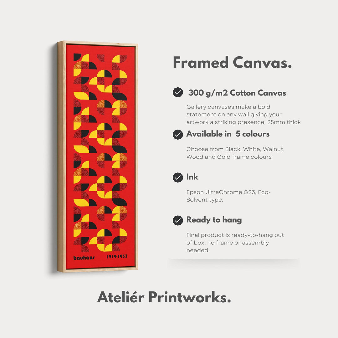 Red Vertical Wall Art Bauhaus Mid Century - Atelier Printworks