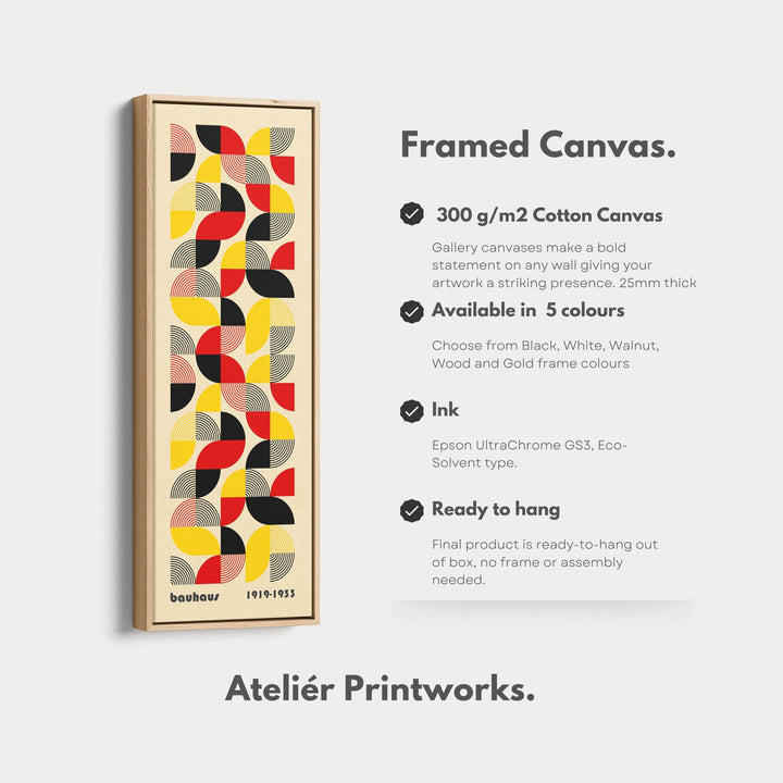 Large Framed Canvas Beige Bauhaus Wall Art - Atelier Printworks