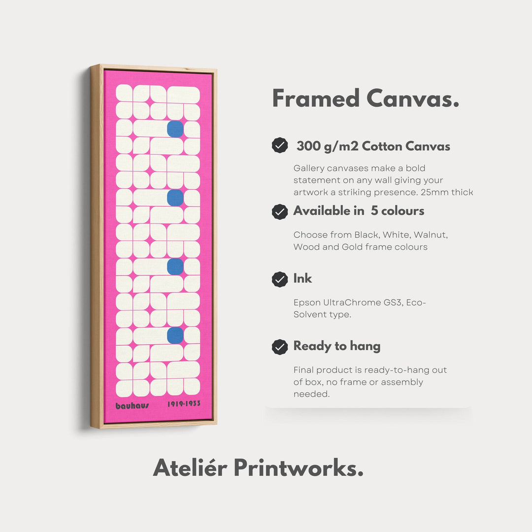 Vertical Pink Wall Decor Bauhaus Mid Century - Atelier Printworks
