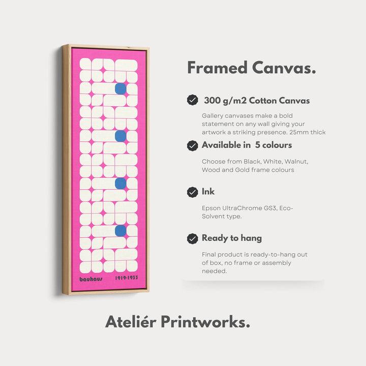Vertical Pink Wall Decor Bauhaus Mid Century - Atelier Printworks