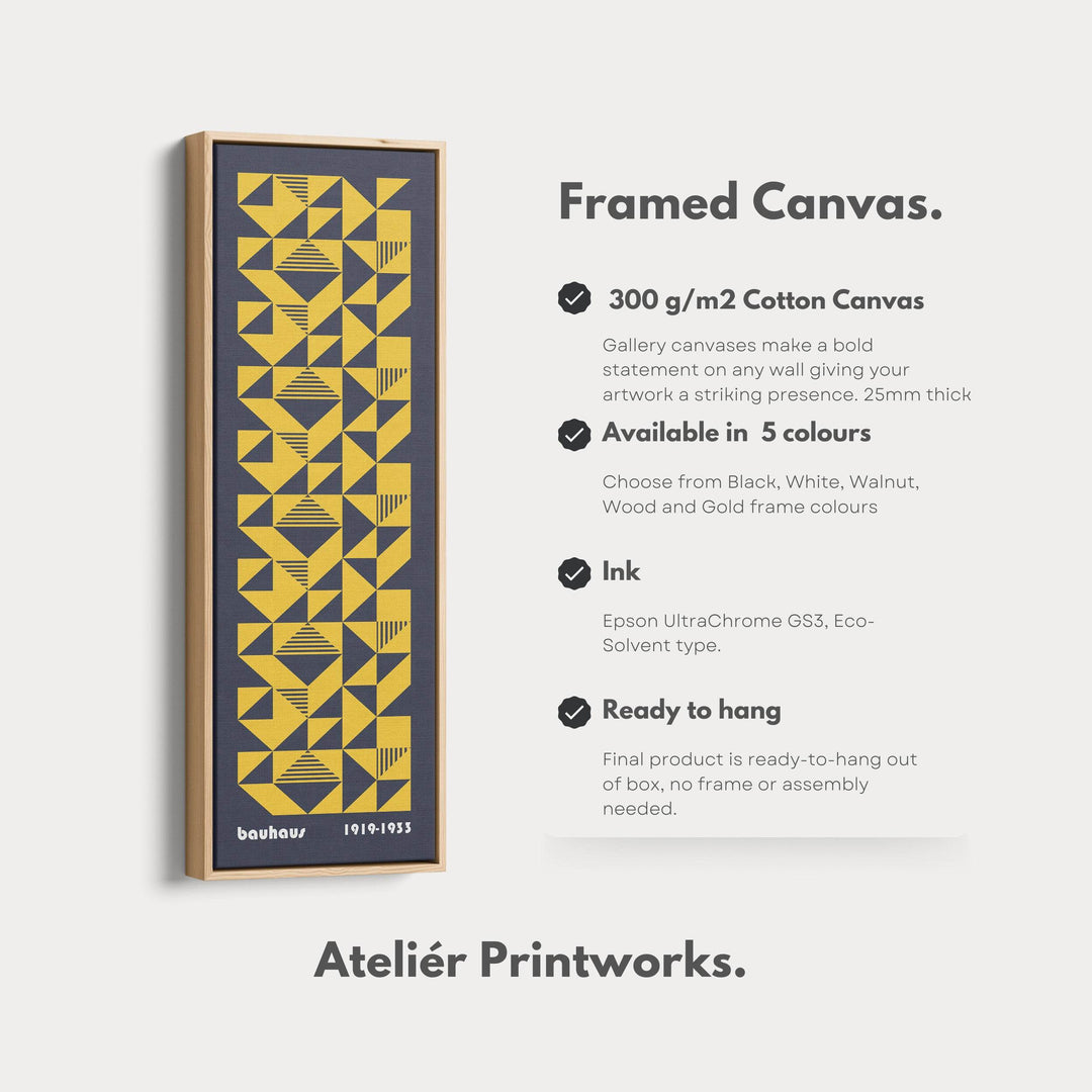 Vertical Dark Blue Decor Bauhaus Mid Century - Atelier Printworks