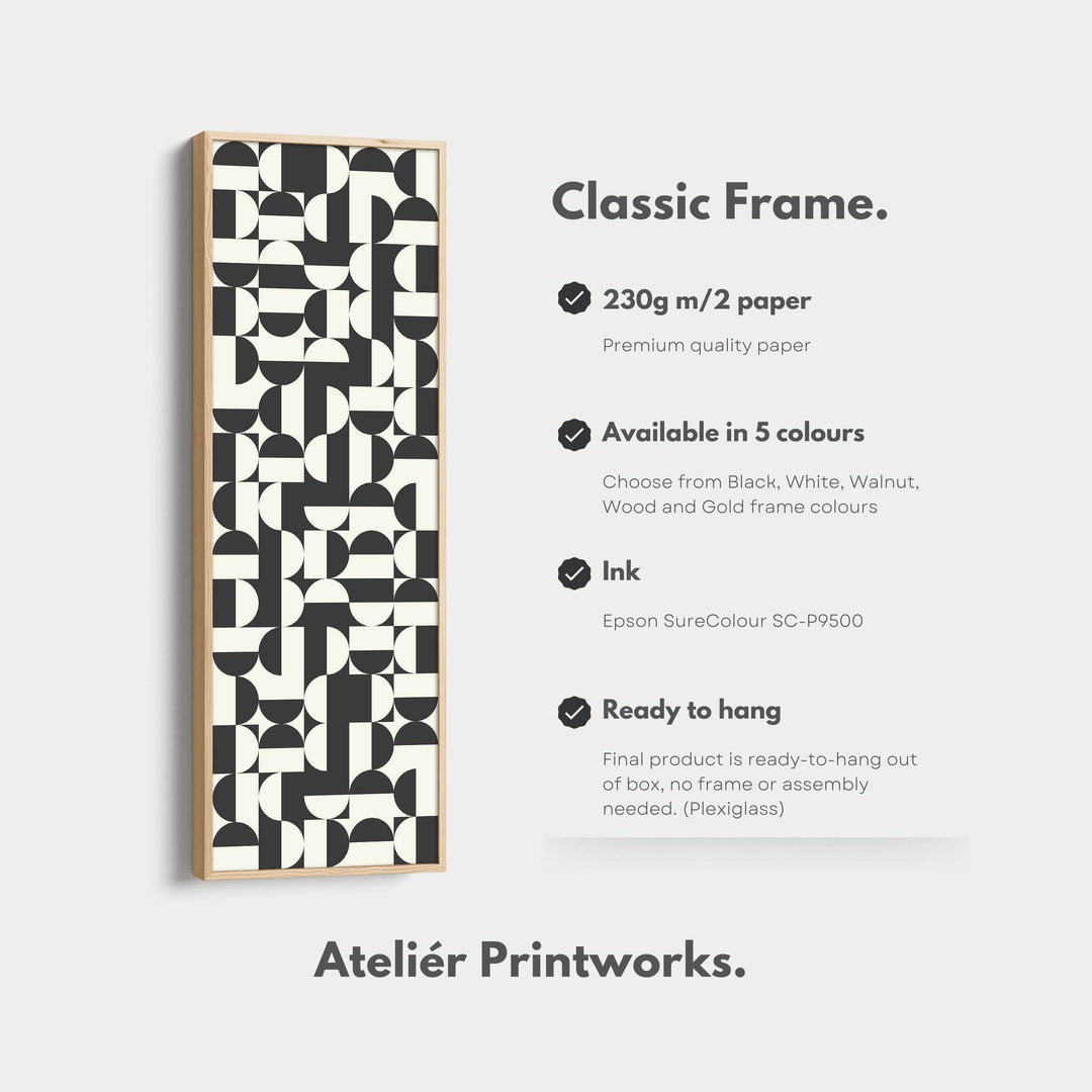 Bauhaus Geometric Pattern Tall Vertical Wall Canvas for Office or Living Room - Atelier Printworks