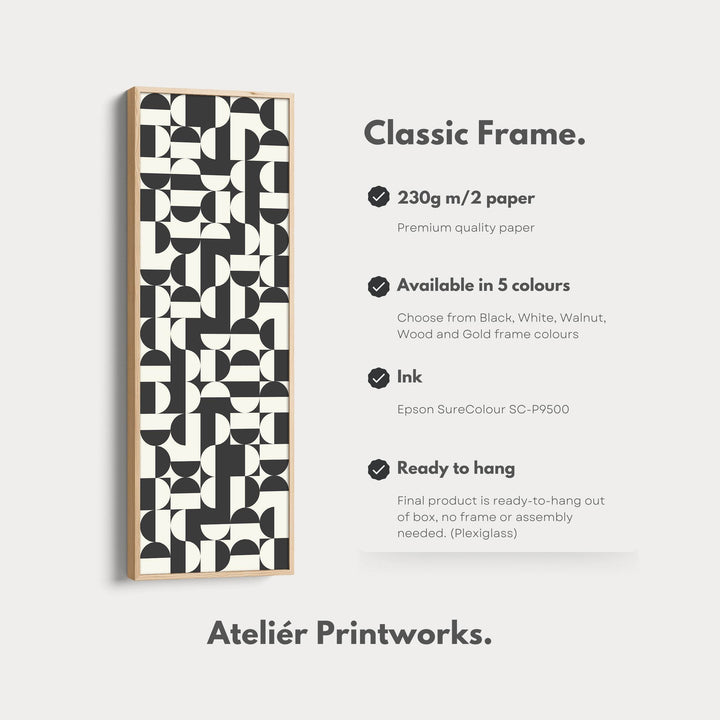 Bauhaus Geometric Pattern Tall Vertical Wall Canvas for Office or Living Room - Atelier Printworks