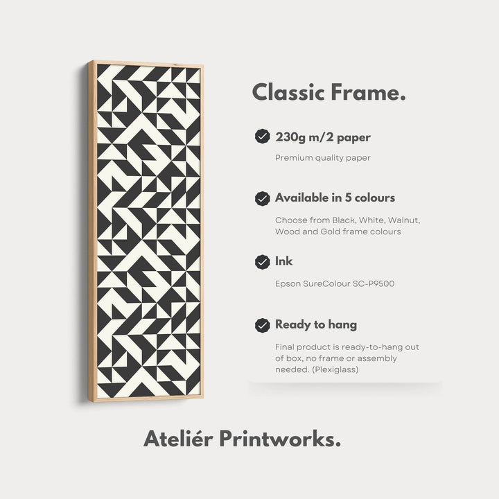 Geometric Arrows Long Narrow Canvas Wall Art for Hallway or Office - Atelier Printworks